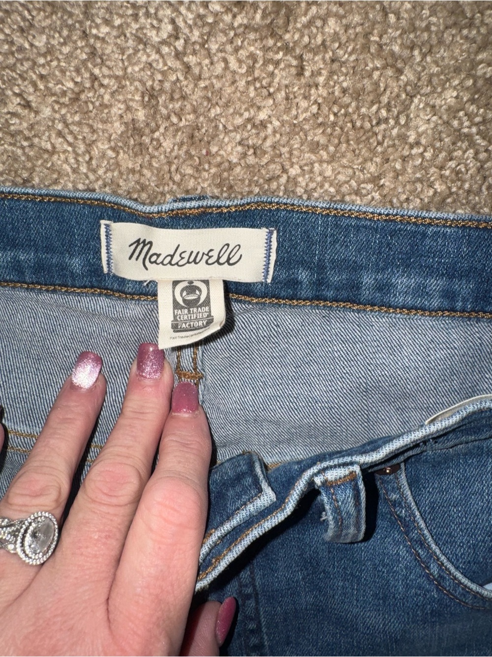 Madewell Dark Blue High-Rise Flare Jeans - Picture 2 of 5